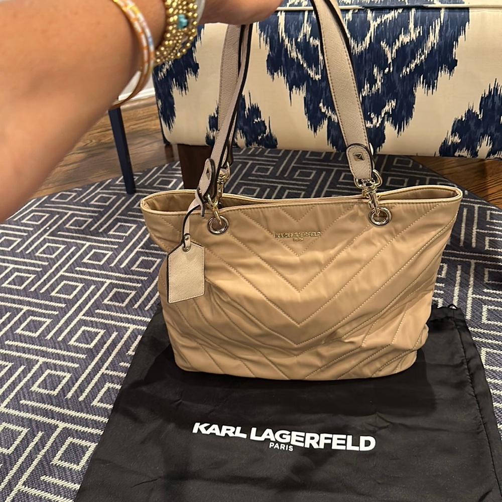 Karl Lagerfeld Beige Tote Bag - Picture 2 of 5